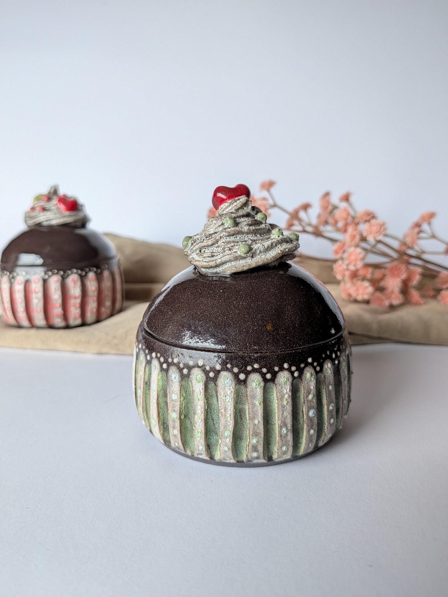 Chocolate Cupcake Jar Green