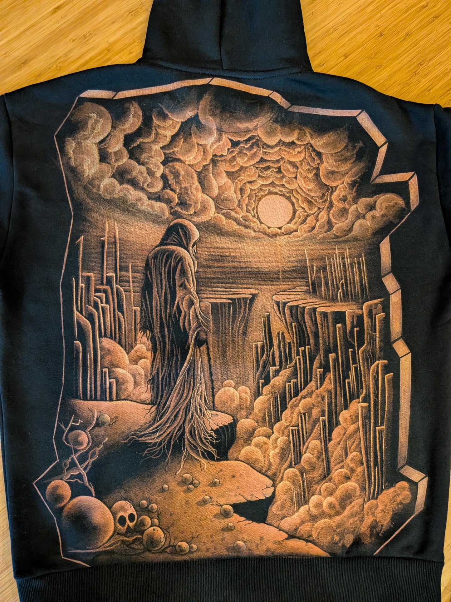 Hand‑Painted Bleach Art Hoodie