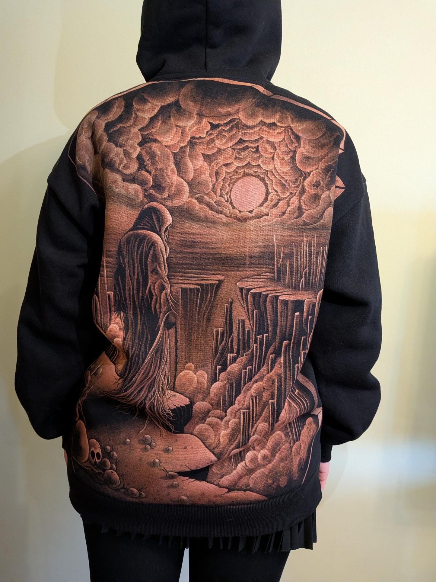 Hand‑Painted Bleach Art Hoodie