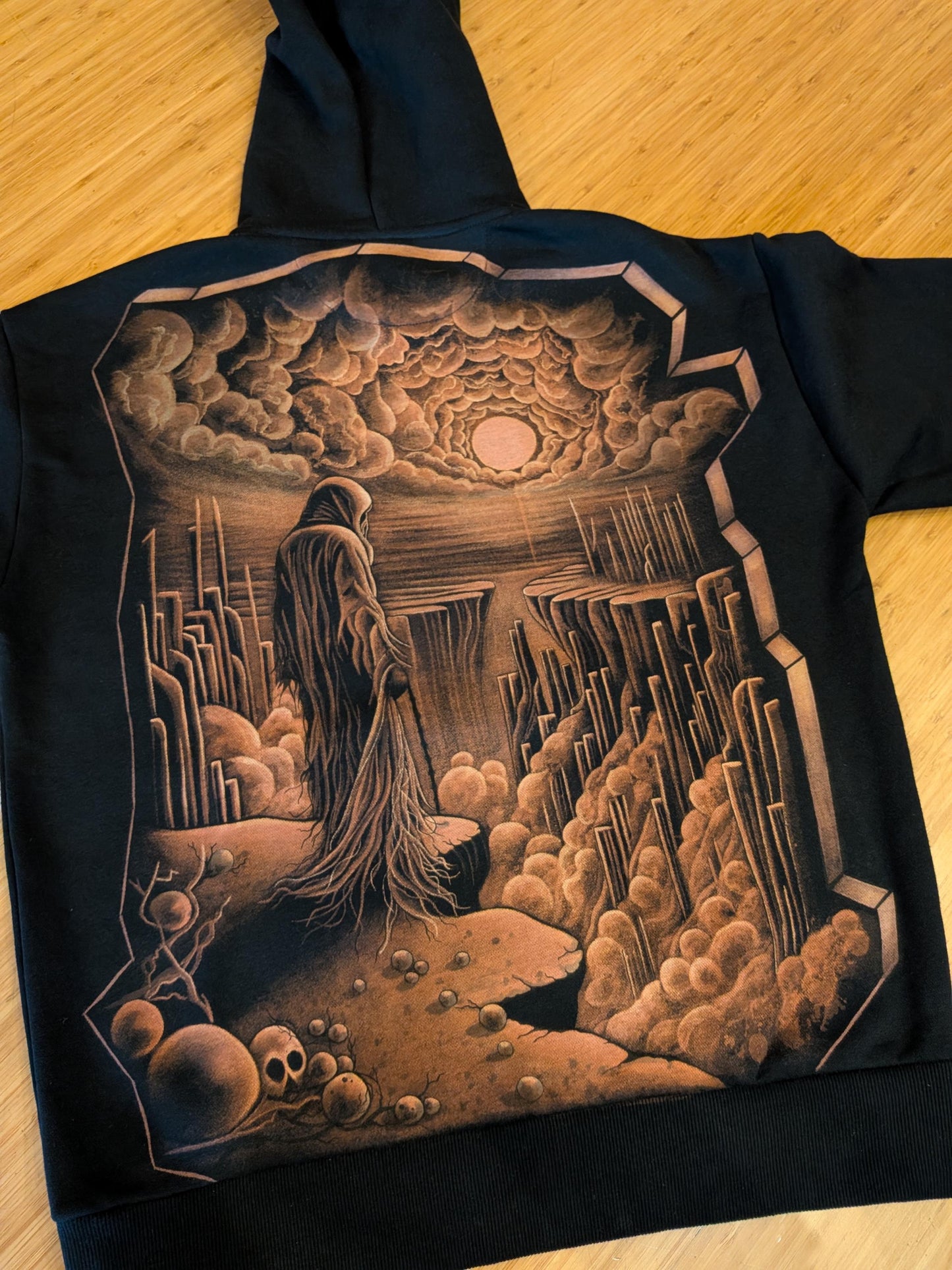 Hand‑Painted Bleach Art Hoodie