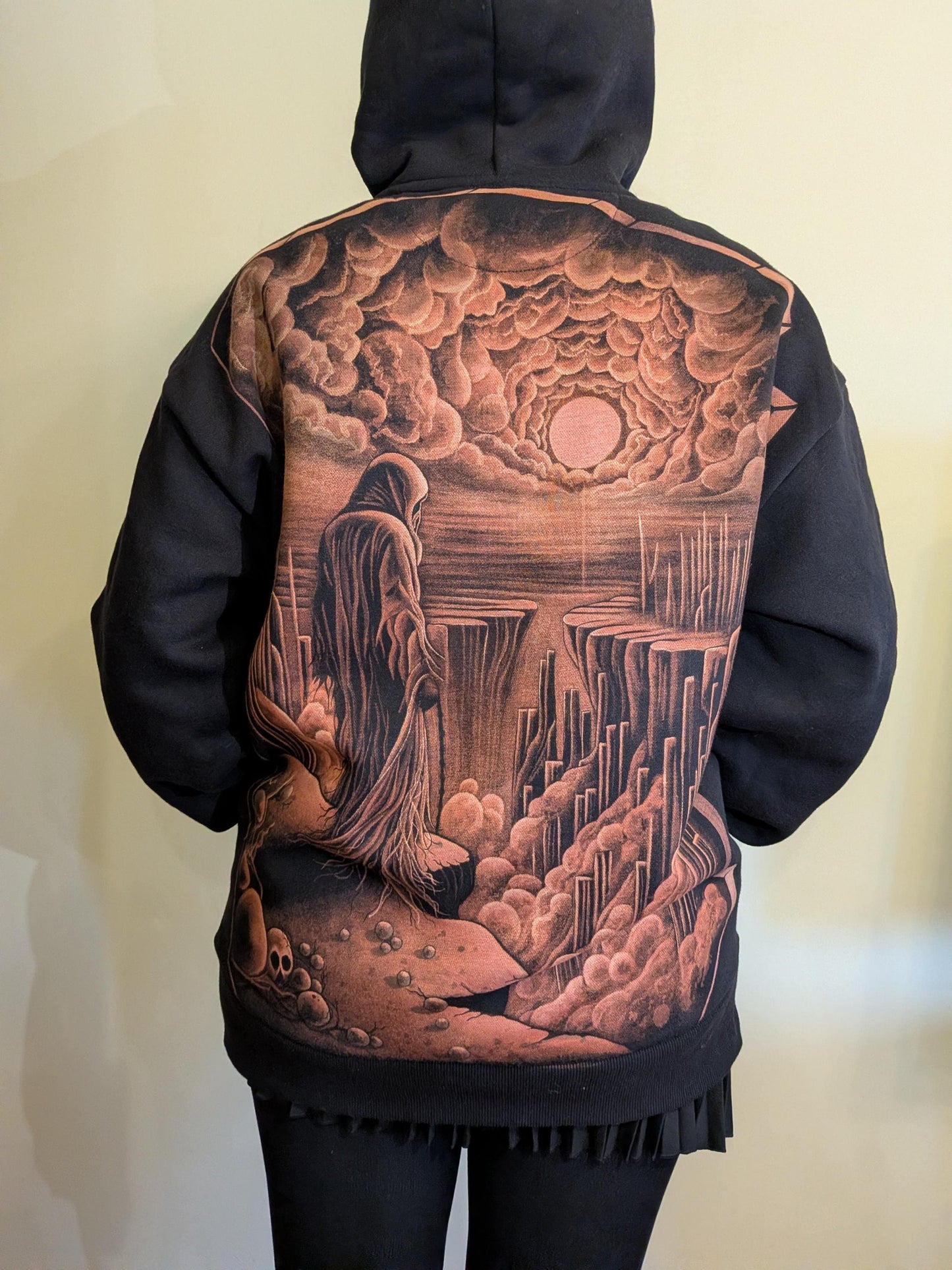 Hand‑Painted Bleach Art Hoodie