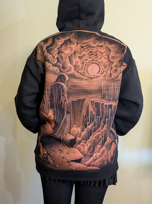 Hand‑Painted Bleach Art Hoodie