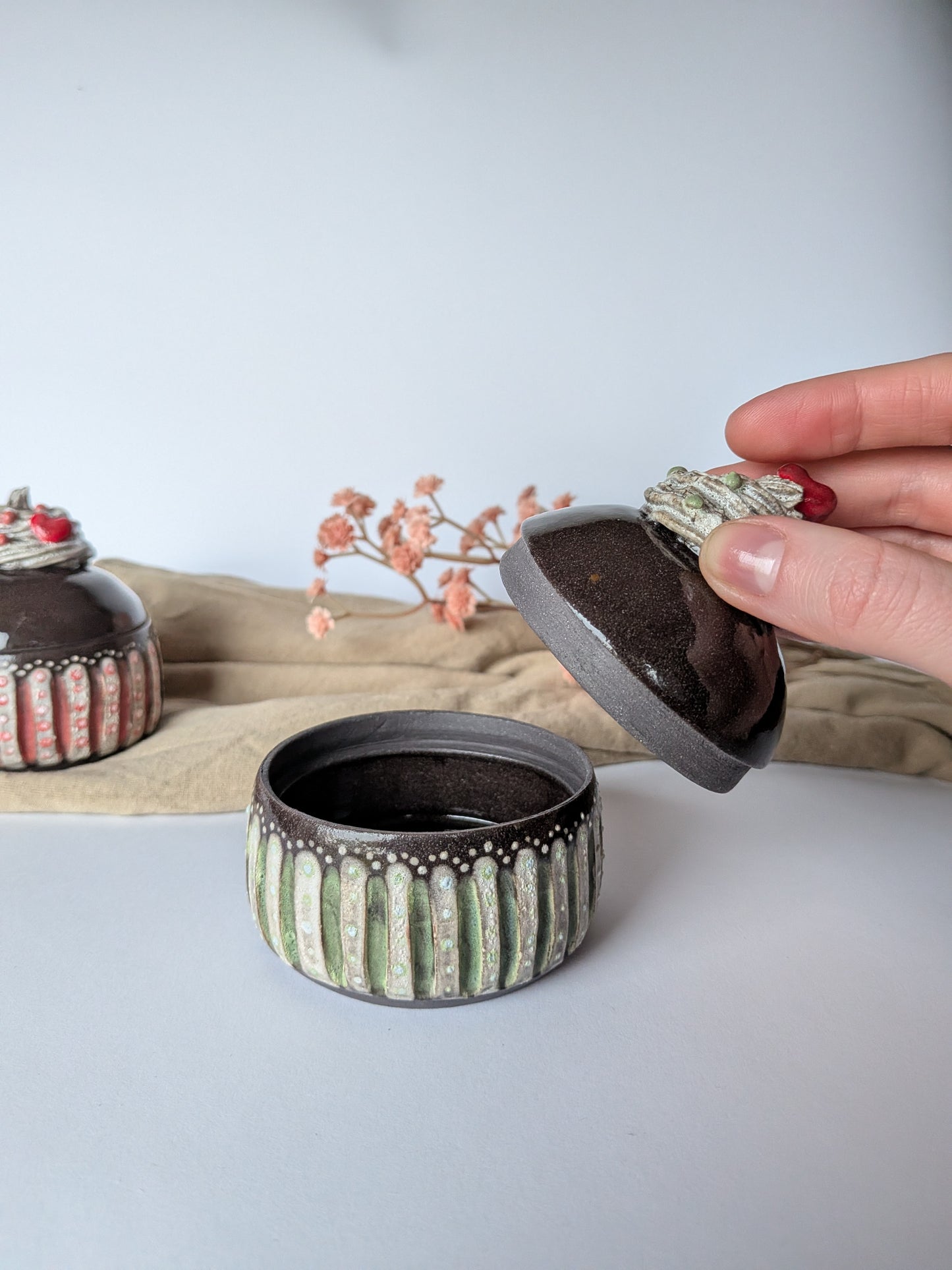 Chocolate Cupcake Jar Green