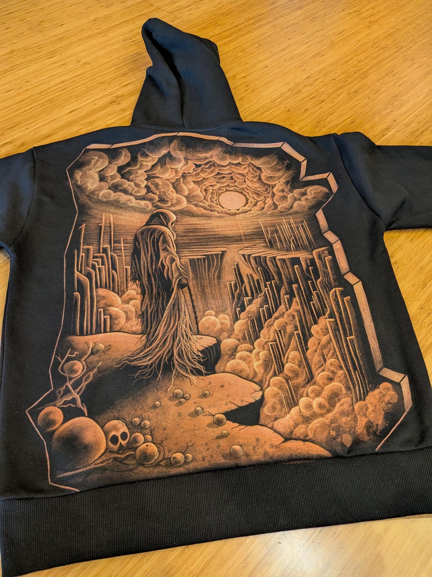 Hand‑Painted Bleach Art Hoodie