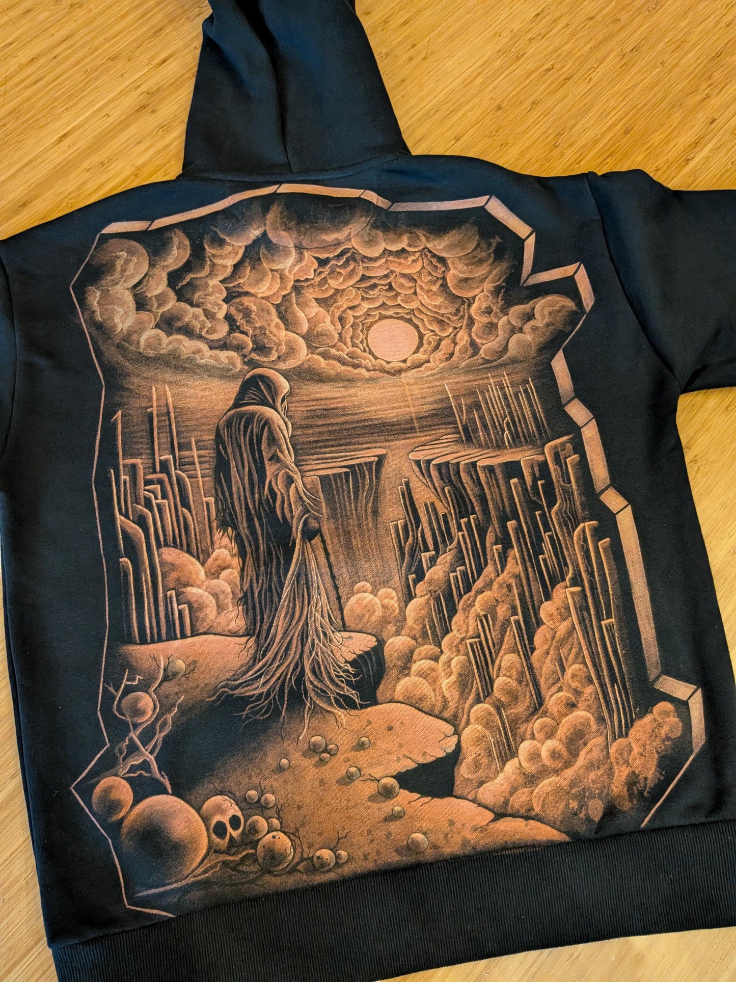 Hand‑Painted Bleach Art Hoodie