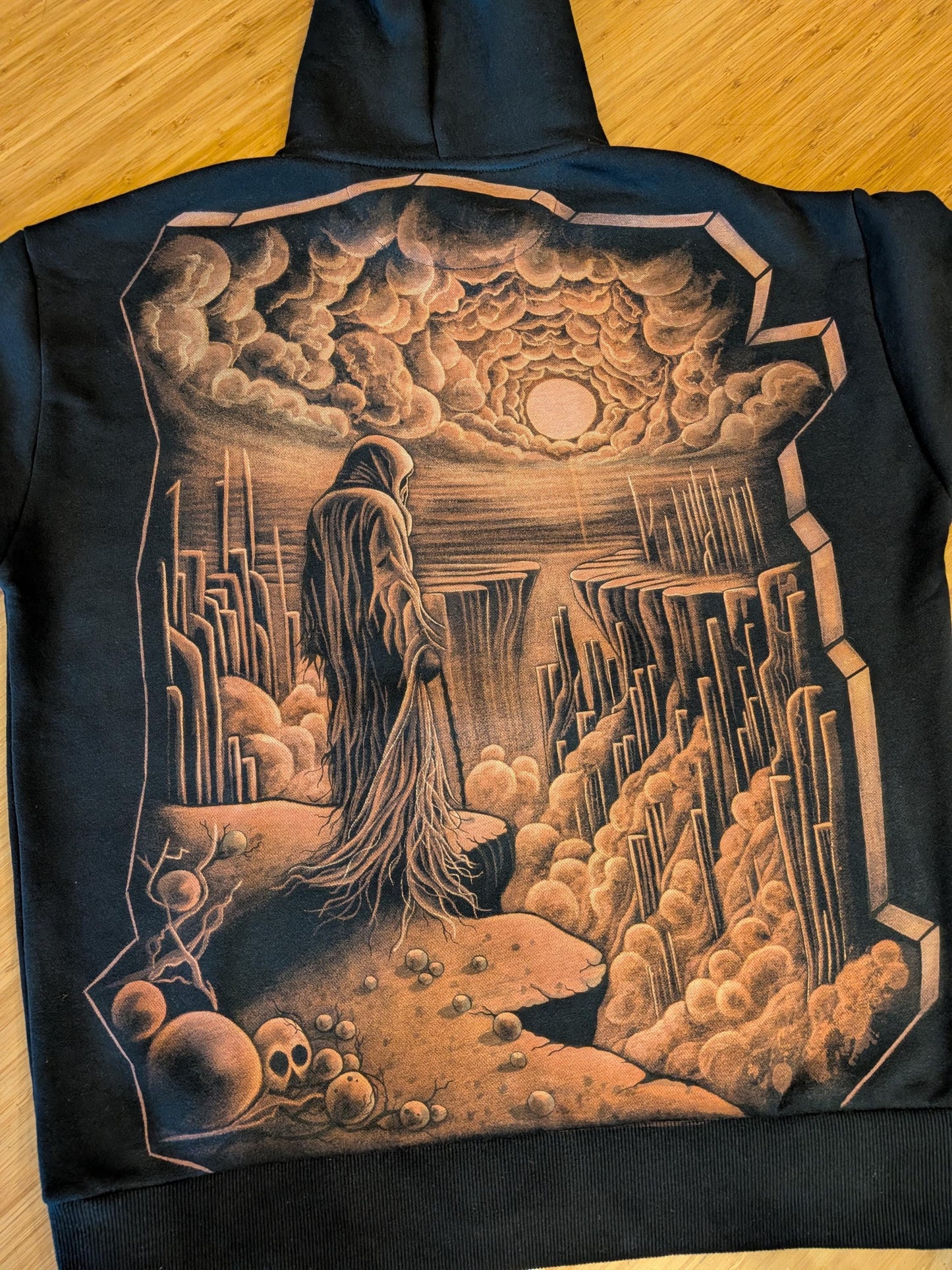 Hand‑Painted Bleach Art Hoodie